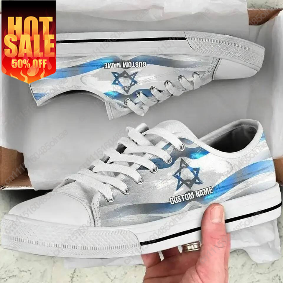 Women Shoes Name - Israel Flag Name Fashion Low Top