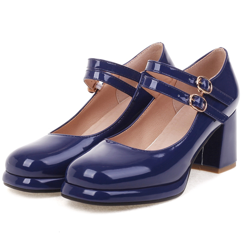 Women'S Shoes Navy Blue - Elegant High Heels Pumps Women's Mary