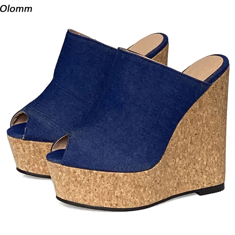 Olomm Handmade Women Mules San - đánh giá và giá Cork Wedge Sandal