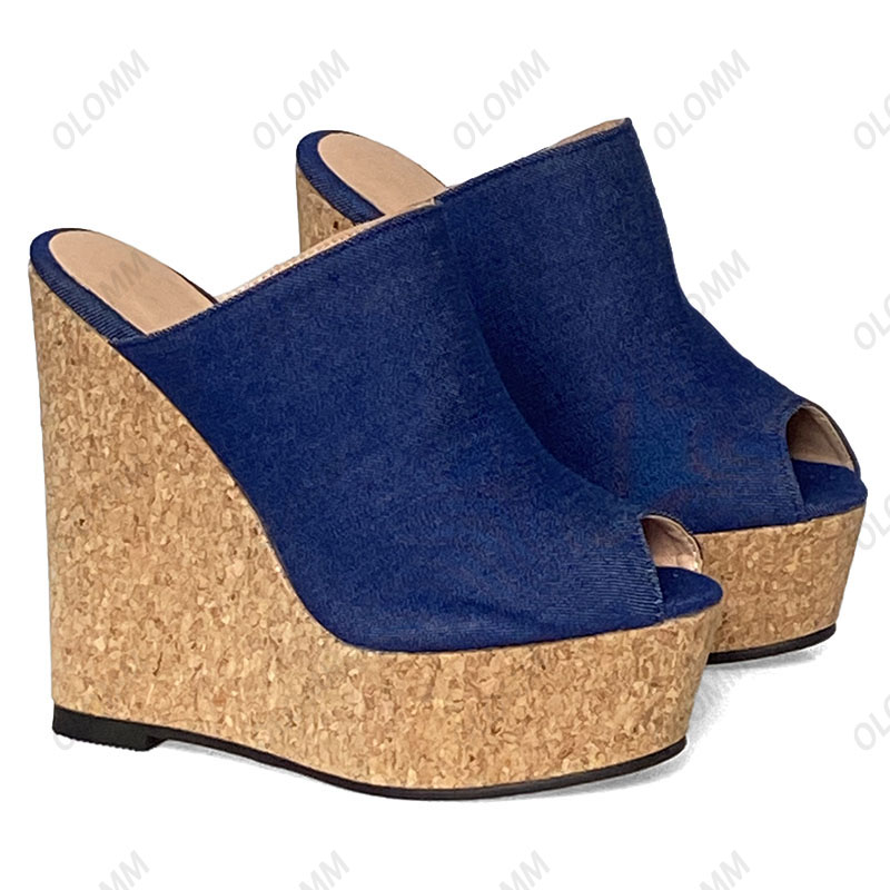 Olomm Handmade Women Mules San - đánh giá và giá Cork Wedge Sandal