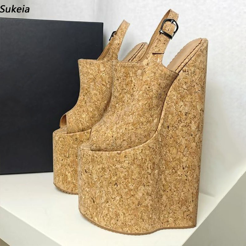 Sukeia Handmade Women Summer P - đánh giá và giá Cork Wedge Sandal
