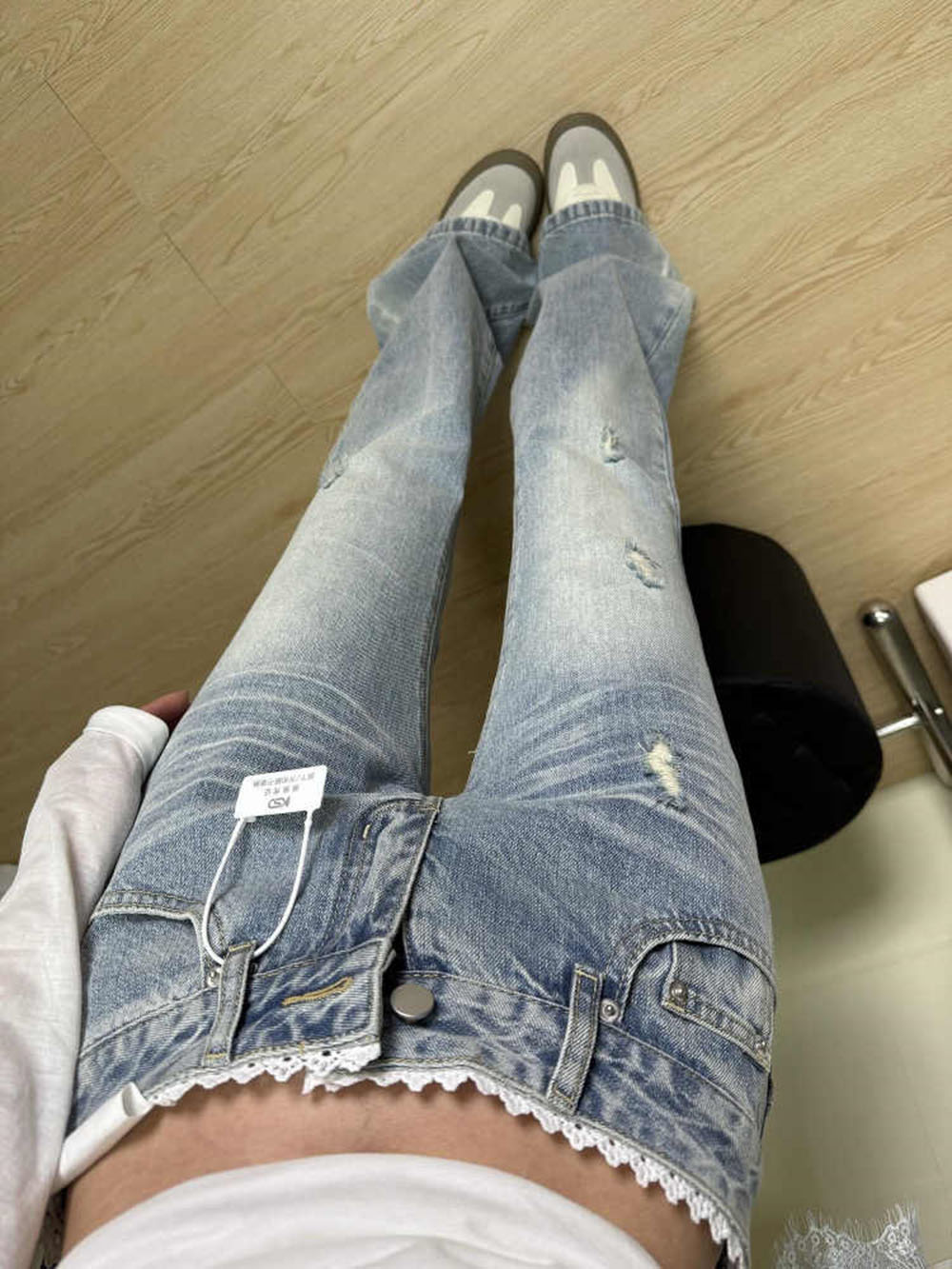 Lace Design Light Blue Woman D - đánh giá và giá Women Shoes Jeans