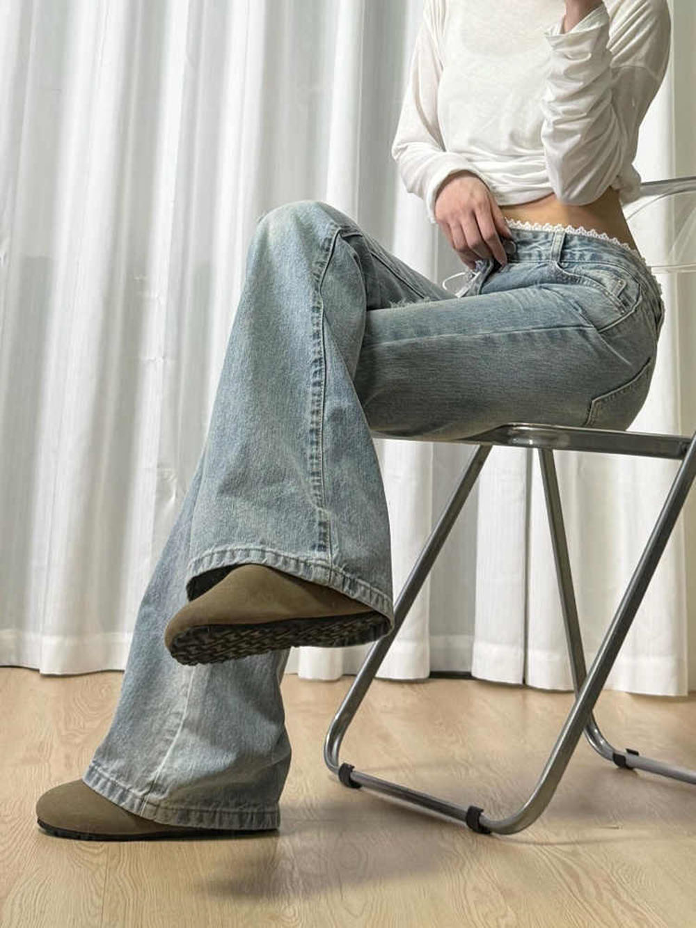 Lace Design Light Blue Woman D - đánh giá và giá Women Shoes Jeans