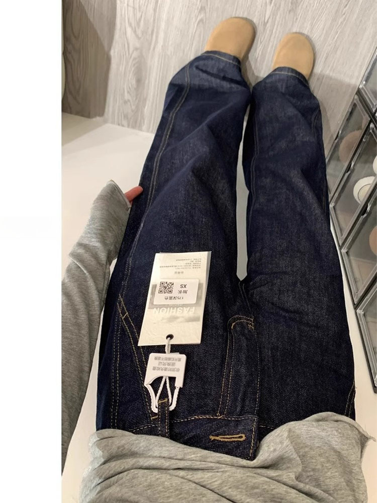 Deep Blue Denim Wide Leg Jeans - đánh giá và giá Women Shoes Jeans