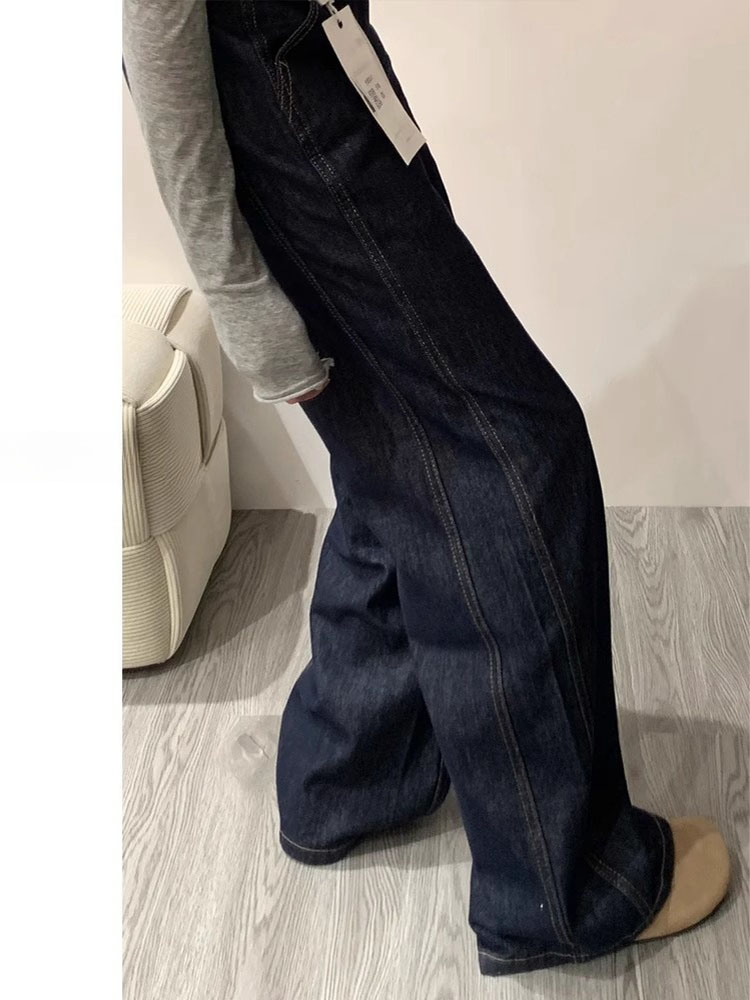 Deep Blue Denim Wide Leg Jeans - đánh giá và giá Women Shoes Jeans
