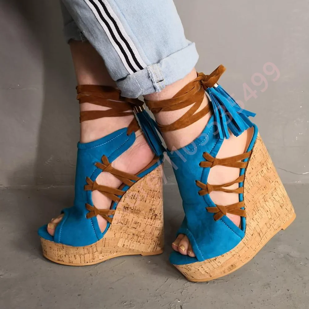 Peep Toe Cork Wedge Heel Sanda - đánh giá và giá Cork Wedge Sandal