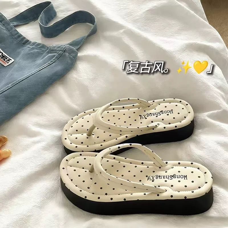 Fashion Polka Dot Platform Fli - đánh giá và giá Cork Wedge Sandal