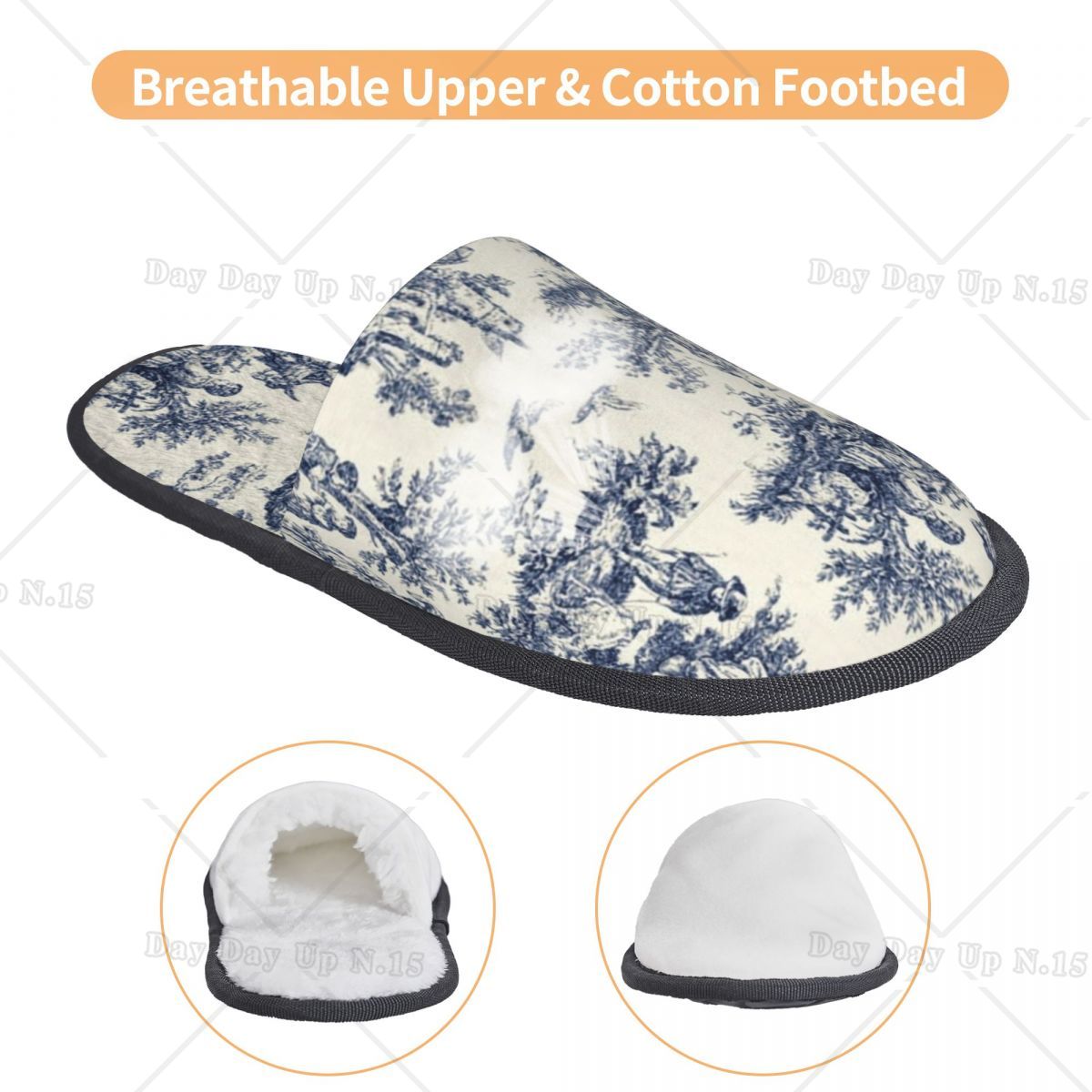 Vintage Toile De Jouy Comfort  - đánh giá và giá Women'S Shoes Navy Blue