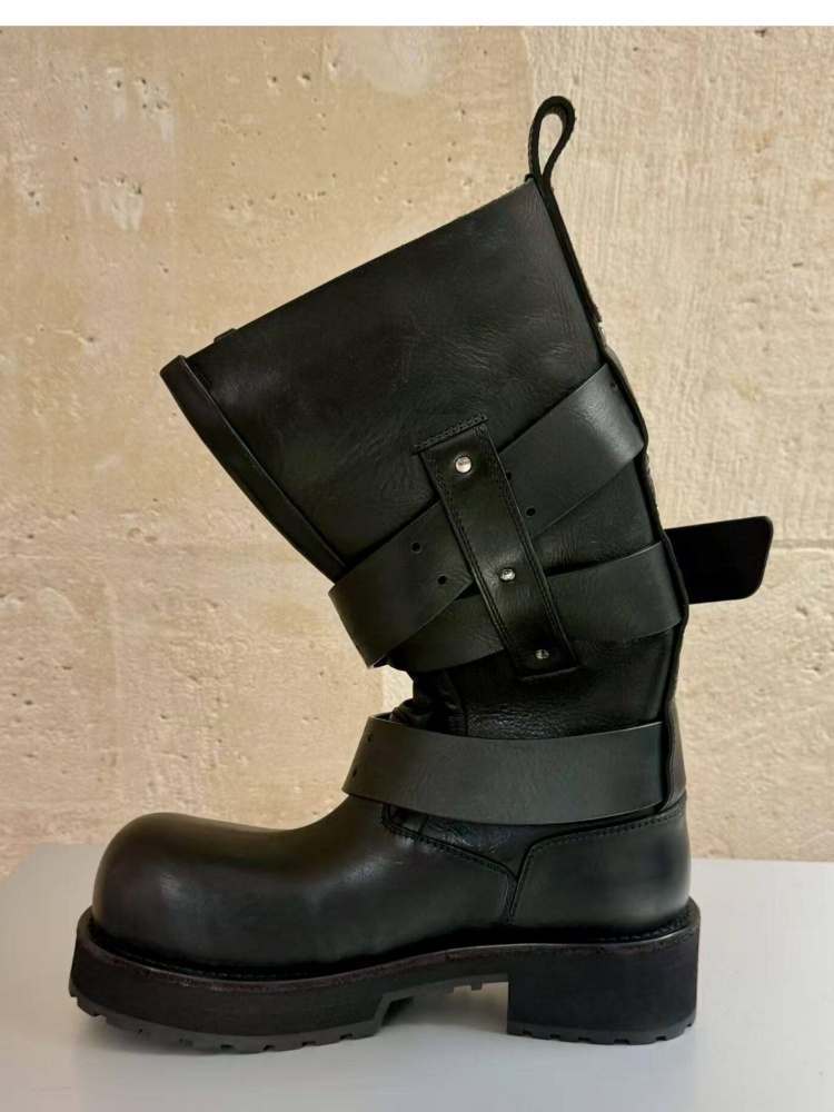 Belt Buckle Black Leather Moto - đánh giá và giá Women'S Shoes Paris